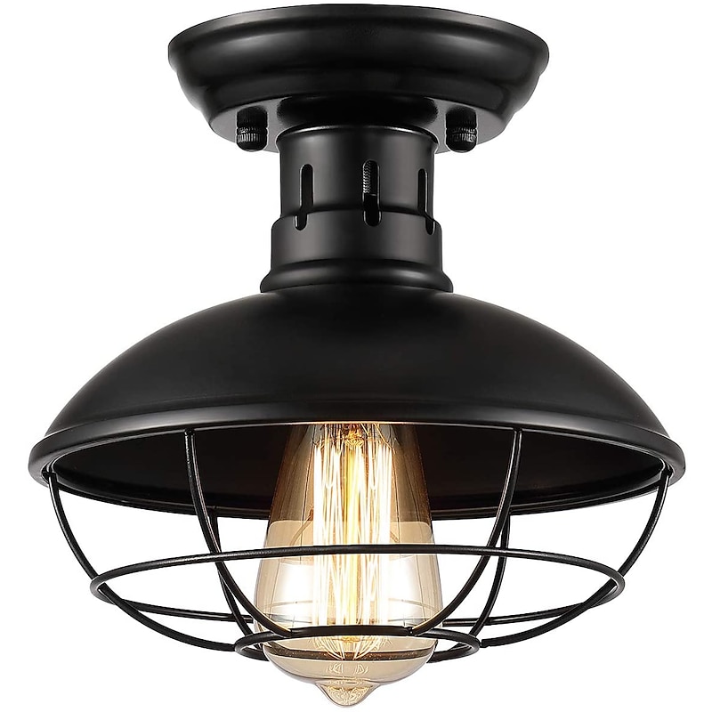 22cm LED Ceiling Light Porch Light Corridor Aisle Dining Light Bar Restaurant Flush Mount Lights Metal Painted Finishes Black Country 110-120V 220-240V2