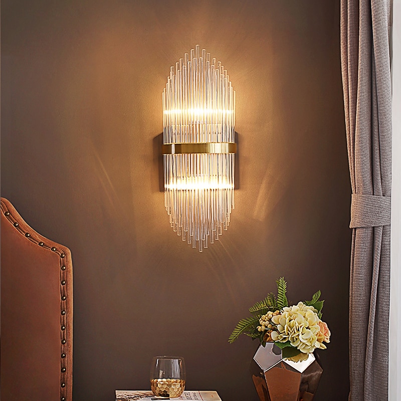 Crystal Modern Nordic Style Wall Lamps Wall Sconces Living Room Bedroom Crystal Wall Light 220-240V