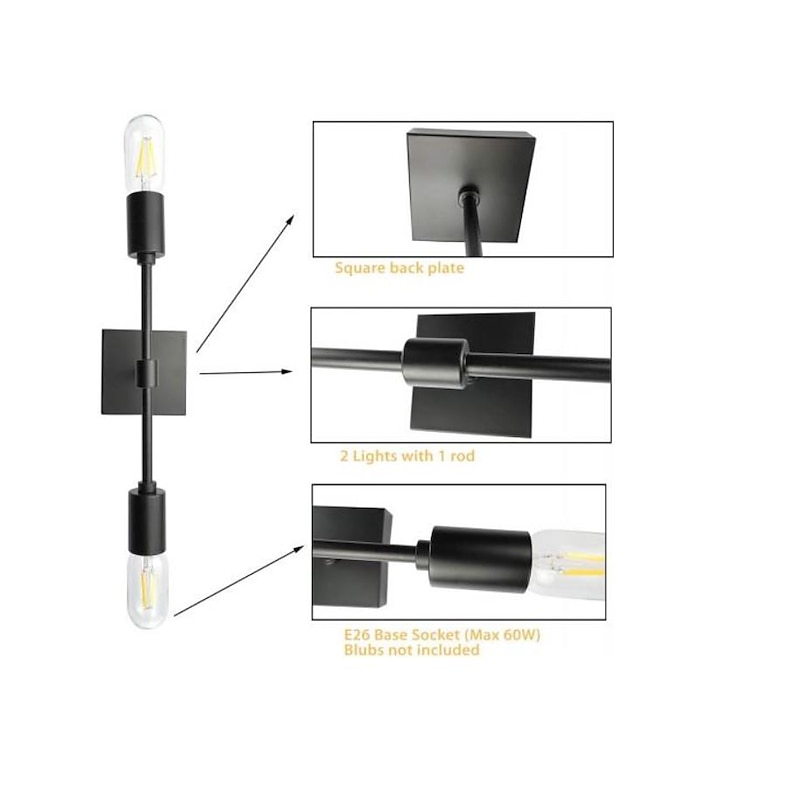 Lightinthebox Vintage Country Wall Lamps Wall Sconces Bathroom Lighting LED Wall Lights Bathroom Shops Cafes Iron Wall Light 110-120V 220-240V3