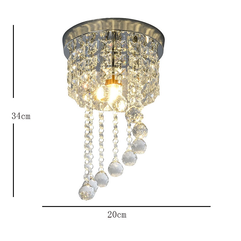 20cm LED Chandelier Crystal Ceiling Light Lantern Desgin Flush Mount Lights Metal Electroplated Modern Christmas decoration  110-120V 220-240V4
