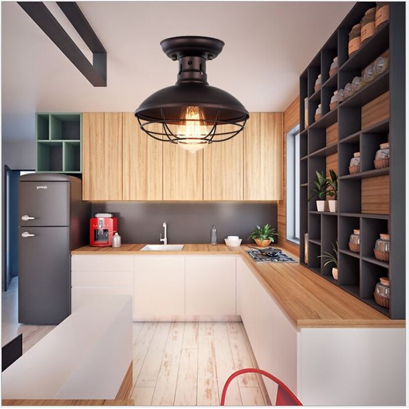 22cm LED Ceiling Light Porch Light Corridor Aisle Dining Light Bar Restaurant Flush Mount Lights Metal Painted Finishes Black Country 110-120V 220-240V