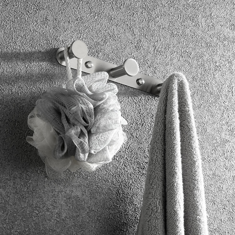 Robe Hook New Design Stainless Steel Bathroom Rack with 3 or 4 or 5 or 6Hooks Wall Mounted Brushed Silvery 1pc2