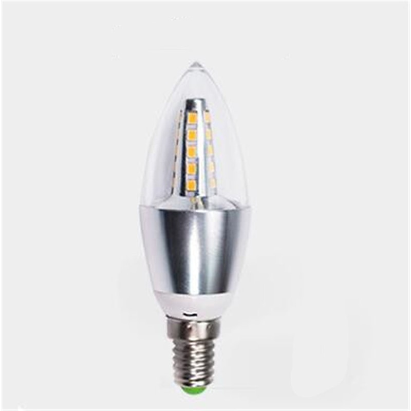 10pcs High Bright Lampara Led E14 Candle LED Bulb 5W 7W LED Light Lamp 220V Silver Cool White Ampoule4