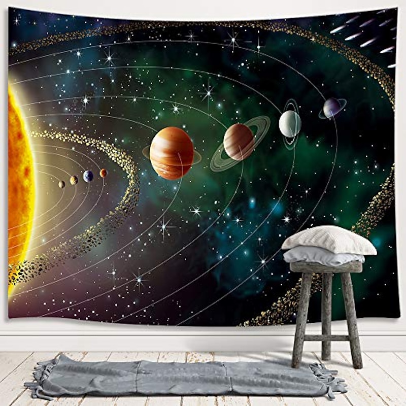 Outer Space Planets Tapestry Universe Galaxy Tapestry Wall Hanging for Bedroom Tapestry Beach Blanket College Dorm Home Decor2