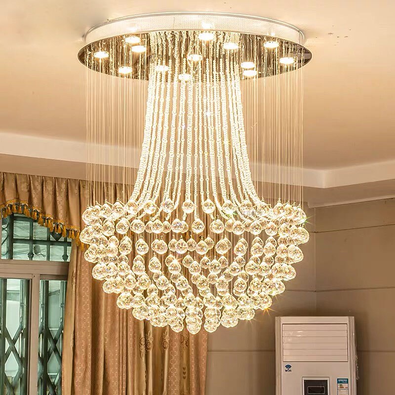 60 cm Crystal Chandelier Ceiling Light Stainless Steel Electroplated Modern 110-120V 220-240V3