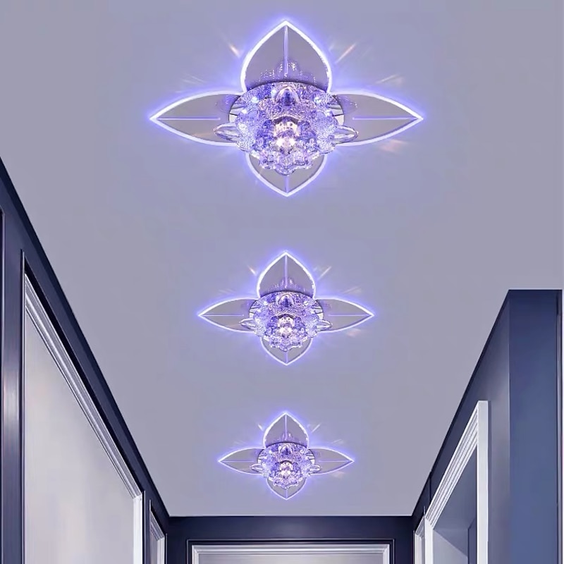 20cm LED Ceiling Light Crystal Porch Light Aisle Corridor Lamp Modern Flower Desgin Flush Mount Lights Metal Electroplated 110-240 V4
