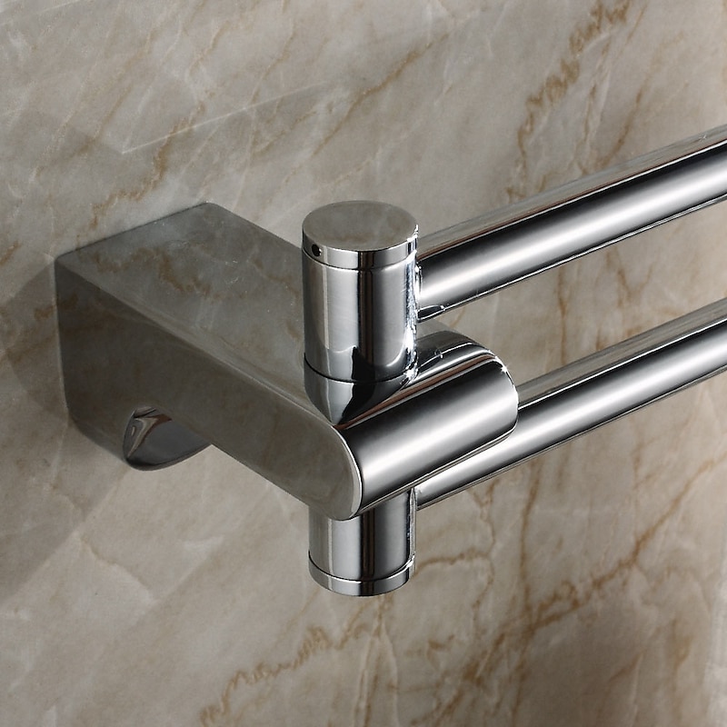 Towel Bar / Bathroom Shelf Foldable / Retractable Cable / Multilayer Contemporary / Modern Brass / Zinc Alloy / Metal 1pc - Bathroom Single / Double / 1-Towel Bar Wall Mounted4