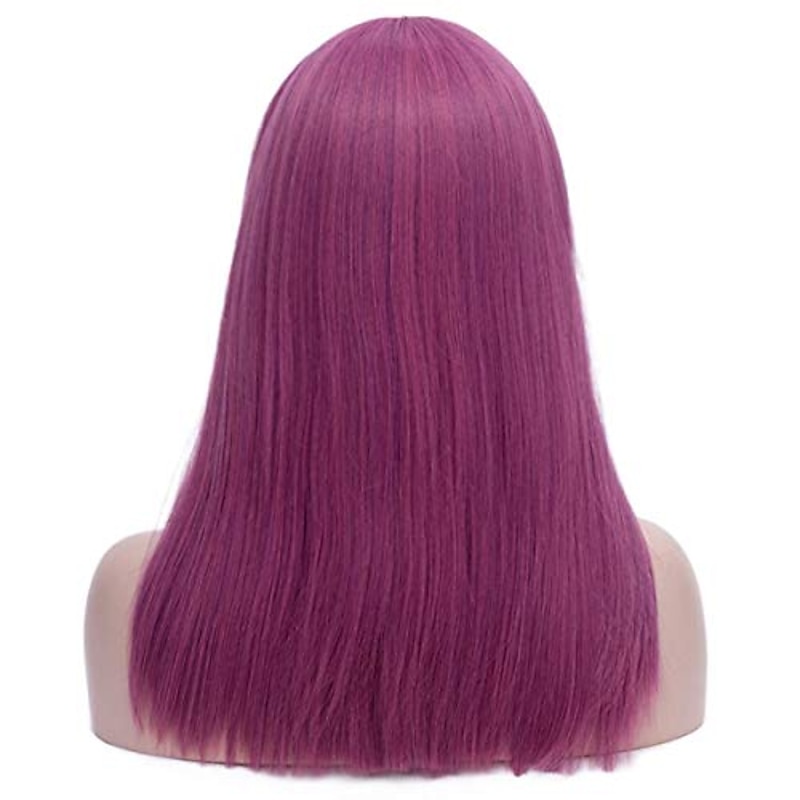 Long Purple Wigs for Kids Straight Cosplay Wig Anime  Party Wig Halloween Wigs2
