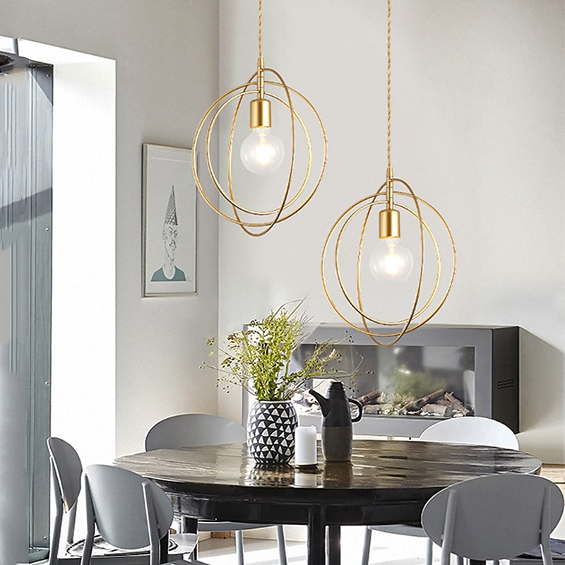 28 cm Globe Design Geometric Shapes Pendant Light Metal Modern Style Metal Globe Painted Finishes Modern Nordic Style Christmas Decoration 110-240 V