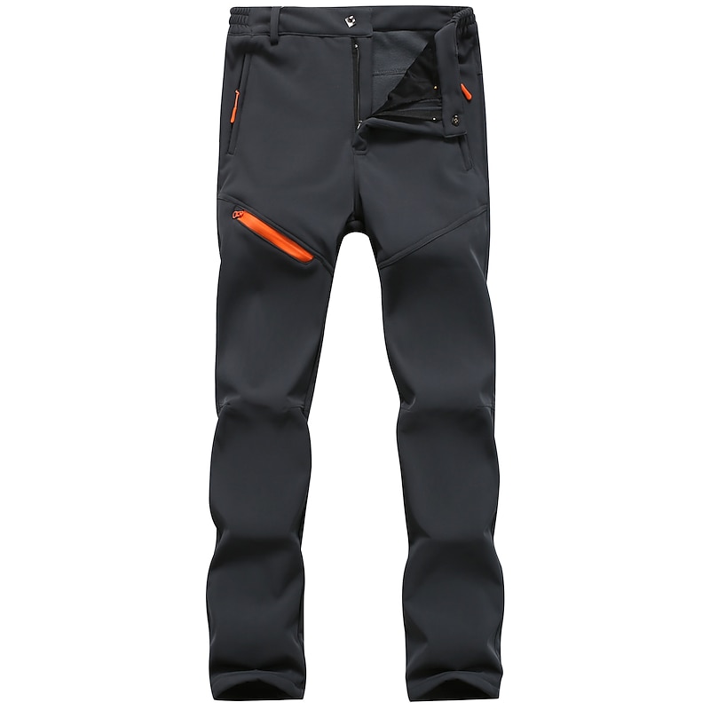 Men's Hiking Cargo Pants Fleece Lined Pants Softshell Pants Winter Outdoor Standard Fit Thermal Warm Waterproof Ripstop Windproof Pants / Trousers Bottoms Black Army Green Work Hunting Fishing S M L2