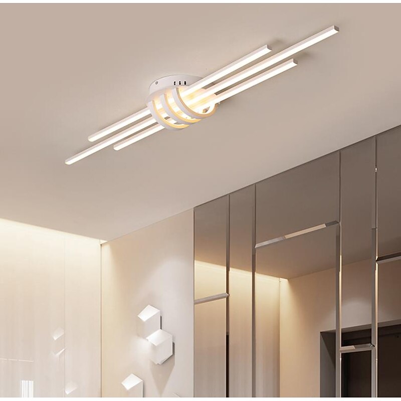 80cm LED Ceiling Light Modern Geometric Design Black White Minimalist Flush Mount Lights Aluminum Painted Finishes 110-120V 220-240V2