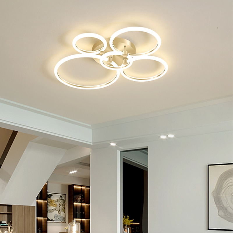 LED Ceiling Light Circle Ring Nordic Gold Acrylic 2 3 5 6 Heads Exterior Lighting Living Room Ceiling Lamp Simple Modern Art ceiling Light Luxury LED Bedroom Light AC220V4