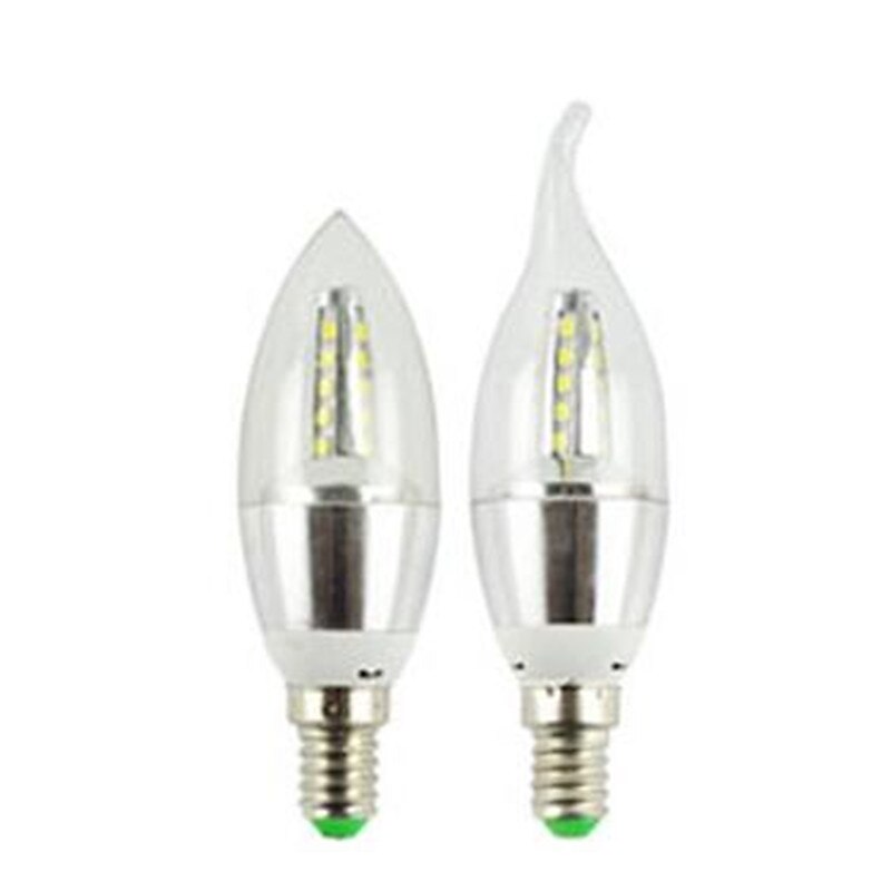 10pcs High Bright Lampara Led E14 Candle LED Bulb 5W 7W LED Light Lamp 220V Silver Cool White Ampoule3