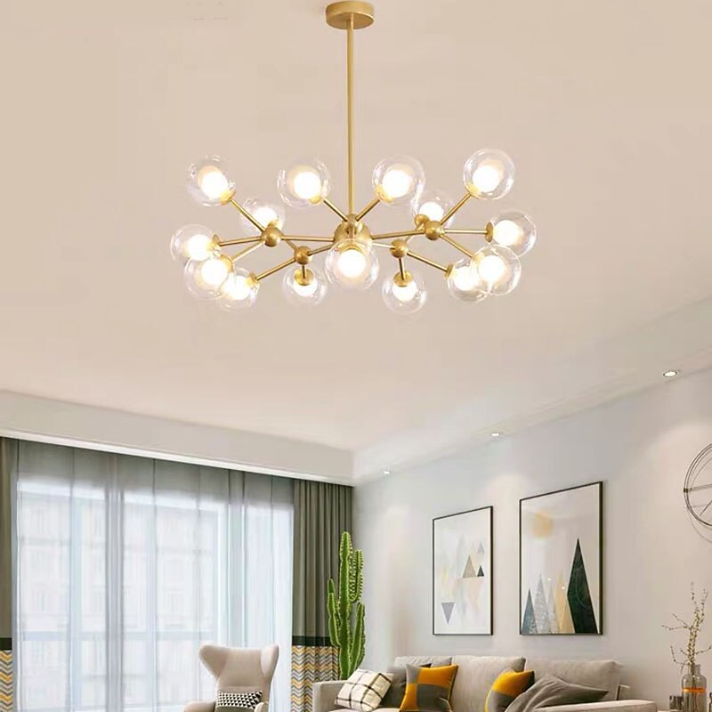 90cm LED Pendant Light Nordic Black Gold Globle Design Metal Painted Finishes Modern Christmas Decoration 110-120V 220-240V4