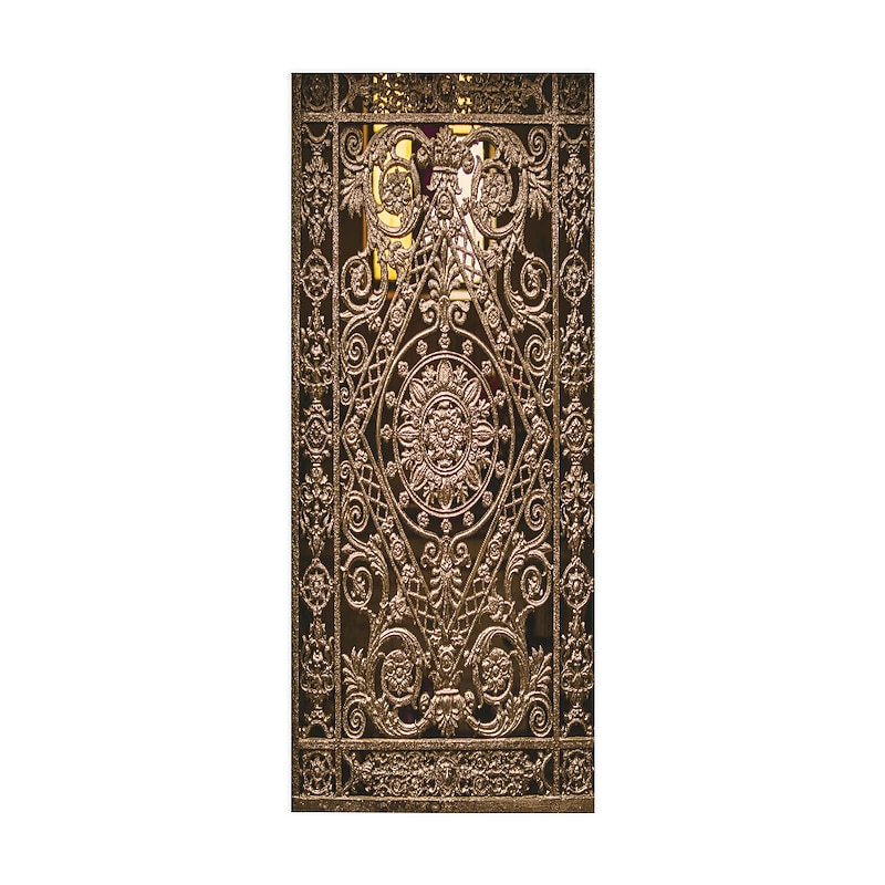 Golden Wrought Iron Door Self-adhesive Creative Door Stickers DIY Decorative Home Waterproof Wall Stickers  77*200cm For Bedroom Living Room4