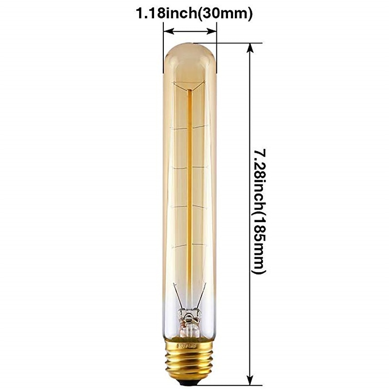 6pcs 4pcs Dimmable Retro Edison Light Bulb E27 220V 40W T185 Filament Incandescent Ampoule Bulbs Vintage Edison Lamp2