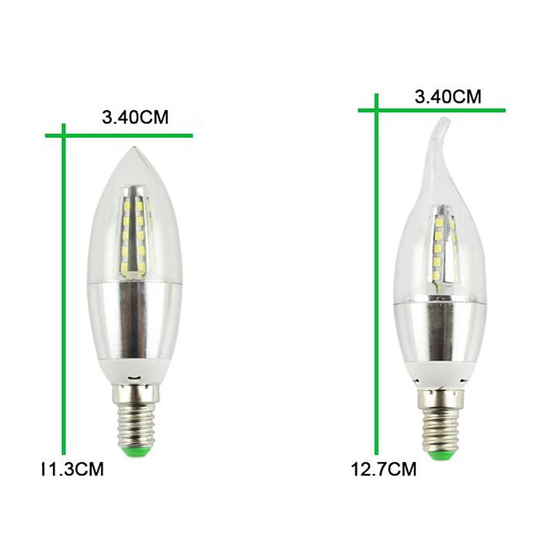 10pcs High Bright Lampara Led E14 Candle LED Bulb 5W 7W LED Light Lamp 220V Silver Cool White Ampoule2