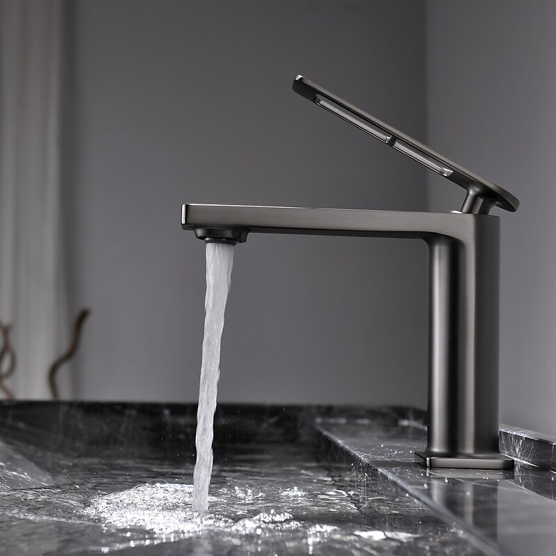 Single Handle Bathroom Faucet, Painted Finishes/Electroplated/Chrome One Hole Centerset, Brass Bathroom Sink Faucet with Hollow Handle2