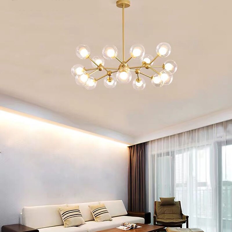 90cm LED Pendant Light Nordic Black Gold Globle Design Metal Painted Finishes Modern Christmas Decoration 110-120V 220-240V3