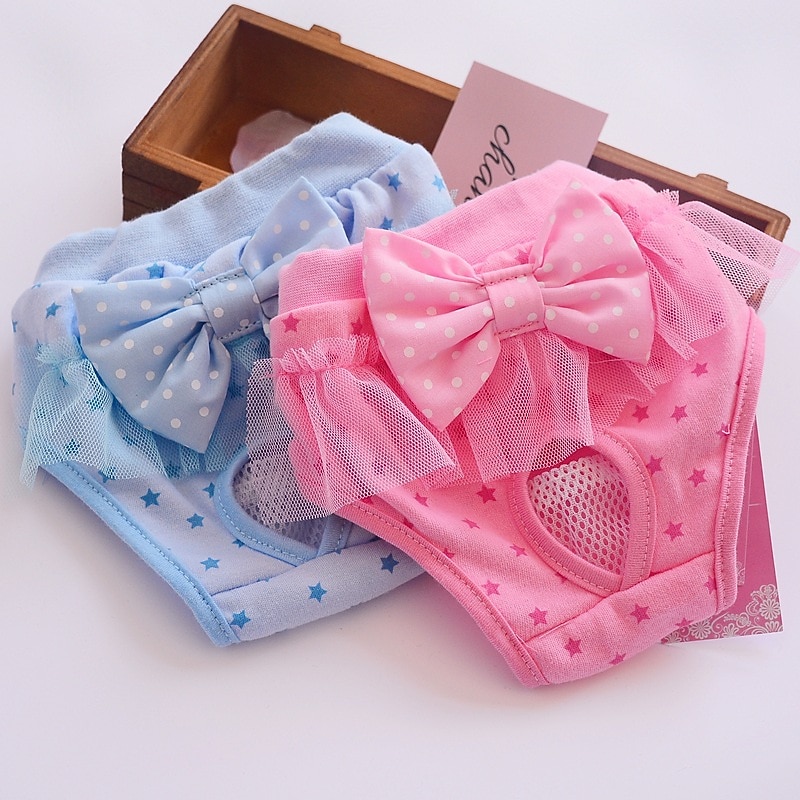Dog Dog Physiological Menstrual Pants Pet Underwear Diapers Fashion Cute Adjustable Breathable Soft Washable Casual Daily Dog Clothing for Poodle Pomeranian Small Medium Large