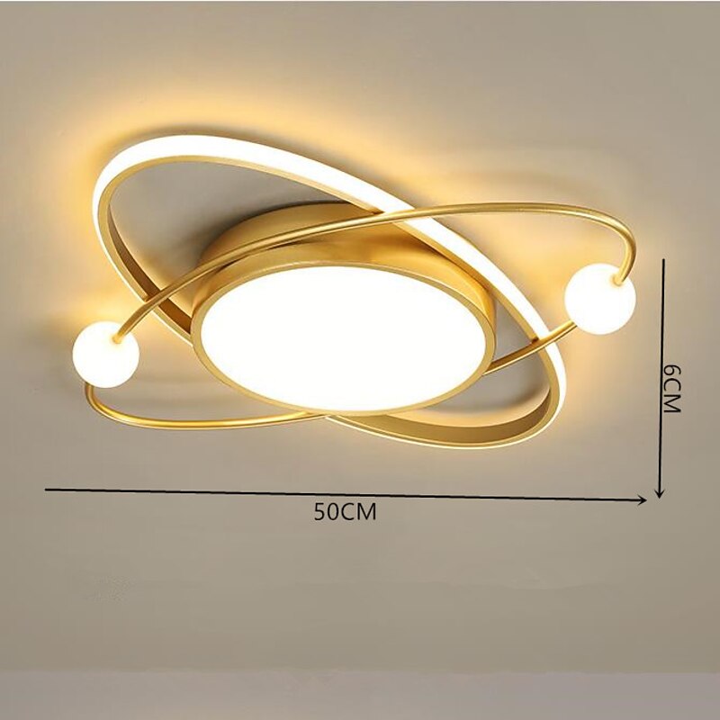 50/60 cm LED Ceiling Light Gold Planet Design Modern Geometric Shapes Flush Mount Lights Metal Painted Finishes Christmas decoration 110-120V 220-240V4
