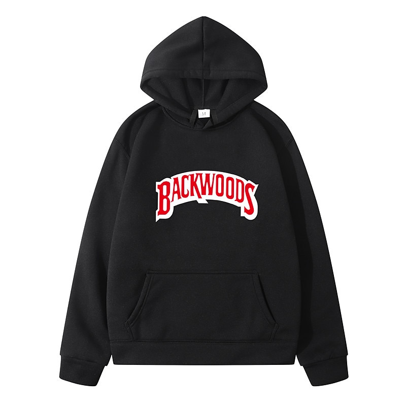 Men's Letter Hoodie Hoodies Sweatshirt Cool Casual Long Sleeve Hooded Going out Scarlet before and after Big red before big Winter Designer2