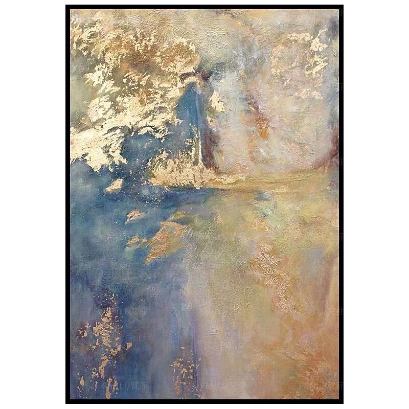 Large Size Oil Painting 100% Handmade Hand Painted Wall Art On Canvas Gold Purple Blue Cloud Abstract Modern Home Decoration Decor Rolled Canvas No Frame Unstretched3