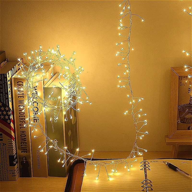 5M 200LED Firecracker Fairy Lights，IP65 Waterproof Christmas String Lights Perfect for Xmas Tree & Garden Decor4
