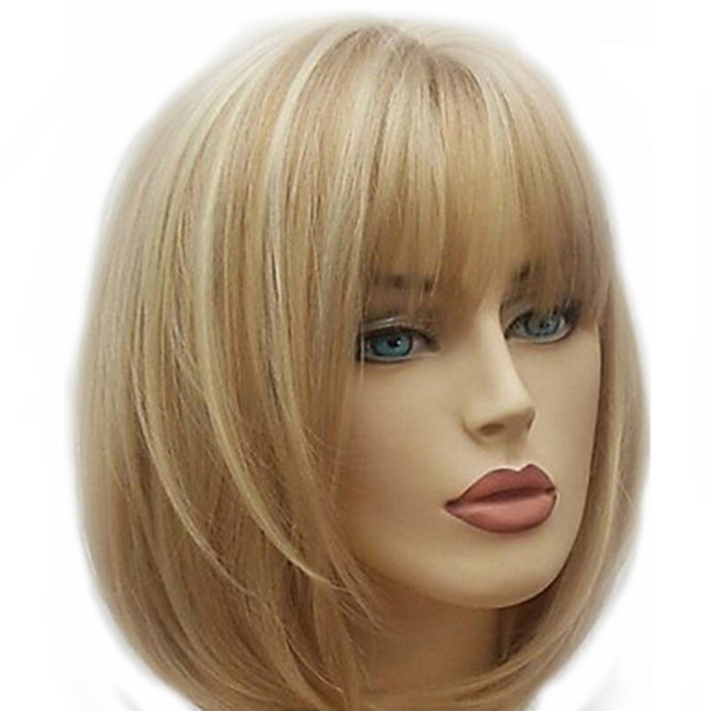 Synthetic Wig Hathaway Middle Part Wig Blonde Short Curly Golden Blonde Synthetic Hair 12 inch Women Natural Daily Party Wig Halloween Wigs2
