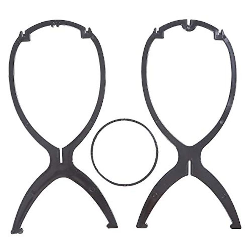 wig stand 3pcs folding black wig holder for short hair 14.2 inch collapsible display tool wig stands portable traveling hat rack hair dryer3
