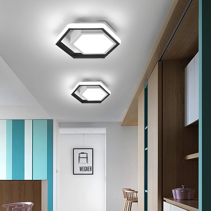 25cm LED Ceiling Light Modern Nordic Porch Light Corridor Aisle Hexagon Geometric Shapes Flush Mount Lights Metal LED 220-240V3