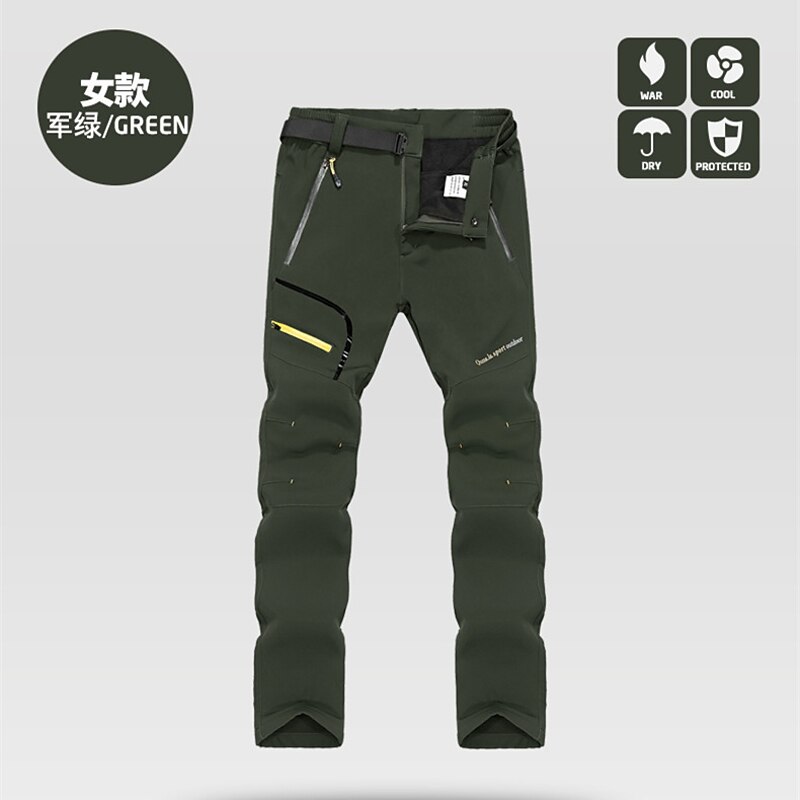 women's outdoor windproof waterproof hiking mountain ski snow pants, soft shell fleece lined trousers#0926f-blue,us m2