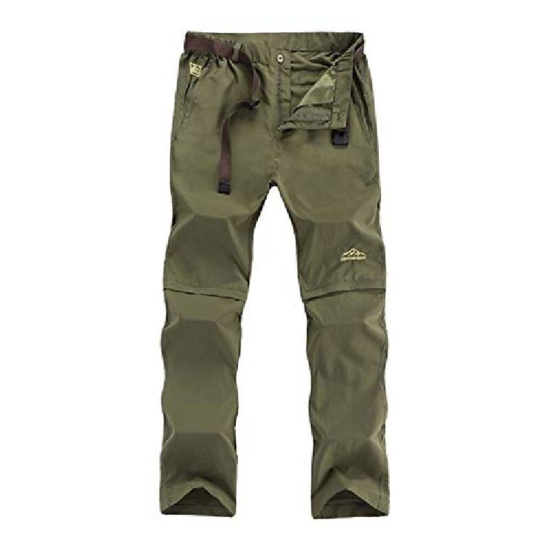 mens 2-in-1 lightweight quick drying waterproof walking trousers convertible hiking pants 3x-large dark green