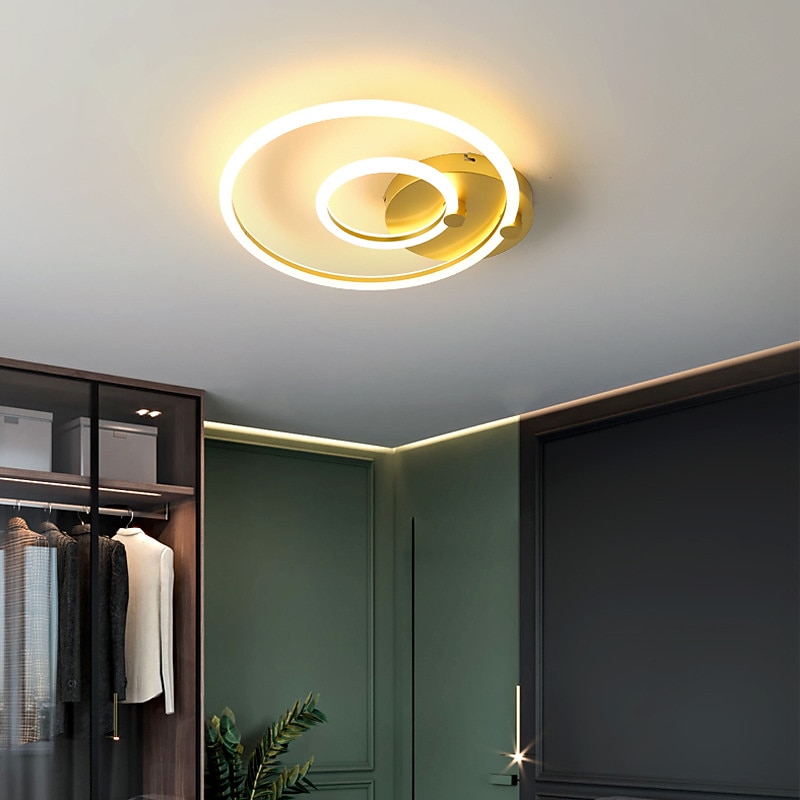 LED Ceiling Light Circle Ring Nordic Gold Acrylic 2 3 5 6 Heads Exterior Lighting Living Room Ceiling Lamp Simple Modern Art ceiling Light Luxury LED Bedroom Light AC220V2