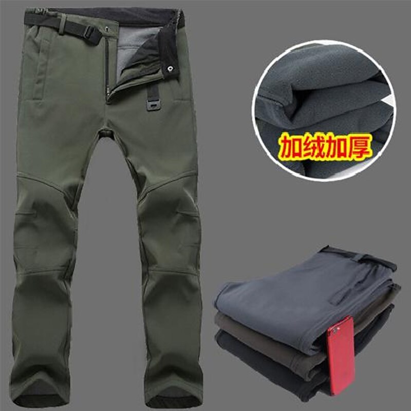 mens outdoor waterproof fleece climbing hiking skate cargo pants slim fit black3
