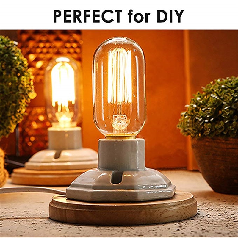 6pcs 4pcs Edison Vintage Incandescent Light Bulb Dimmable E26 E27 T45 40W Decorative Bulbs for Wall Sconces Ceiling Light 220-240V 1400-2800k4