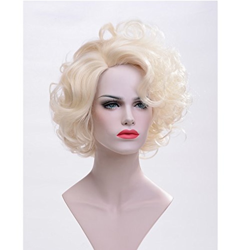 1920s Wig Short Blonde Curly Wig for Women 1930s Blonde Wig for Women 20s Wig Blonde for Women Synthetic Wig for Cosplay Carnival Party