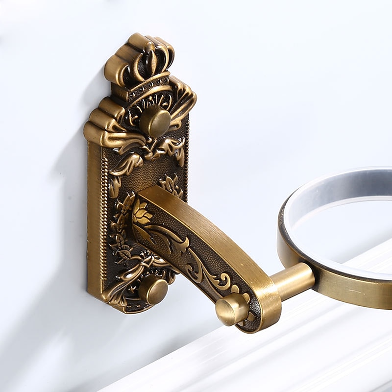 Towel Bar Foldable / Multilayer Antique Aluminum 1pc - Hotel bath Wall Mounted2