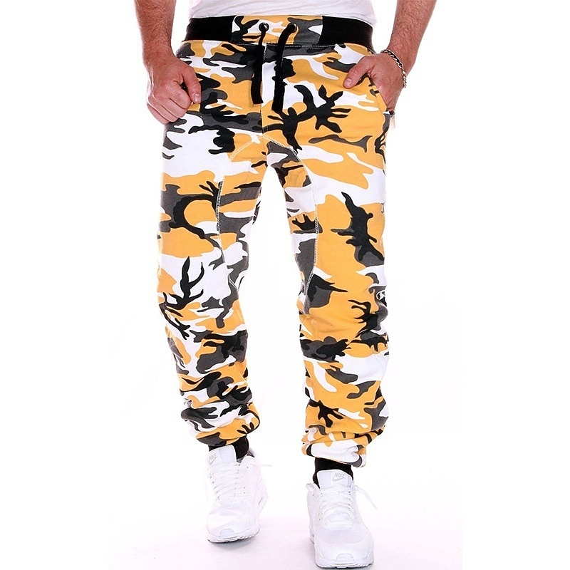 Men's Sweatpants Joggers Trousers Pants Trousers Drawstring Elastic Waistband Camouflage Breathable Soft Sports & Outdoor Daily Cotton Casual / Sporty Yellow camouflage Green camouflage