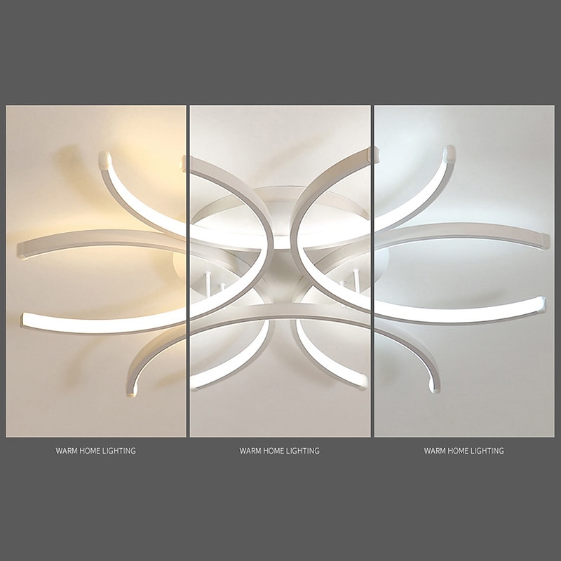 60cm LED Ceiling Light Modern Nordic Geometric Flower Shapes Stylish Flush Mount Lights Living Room Dining Room Bedroom Metal Painted Finishes110-120V 220-240V3