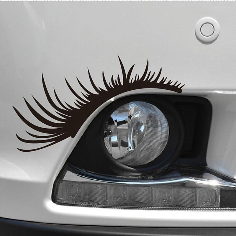 1Pair 3D Charming Eyelashes car Sticker Fake Eye Lash Car Headlight Funny Decals Door Window Vinyl Waterproof Product 25x11CM