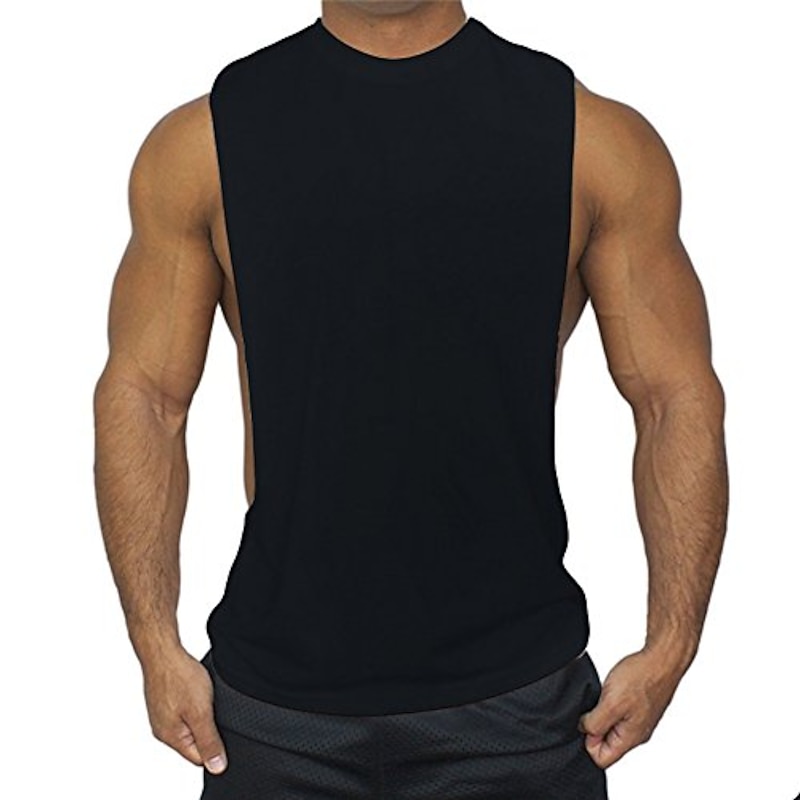 Men's Running Tank Top Workout Tank Sleeveless Vest / Gilet Summer Breathable Quick Dry Fitness Gym Workout Basketball Sportswear Activewear Black White Yellow
