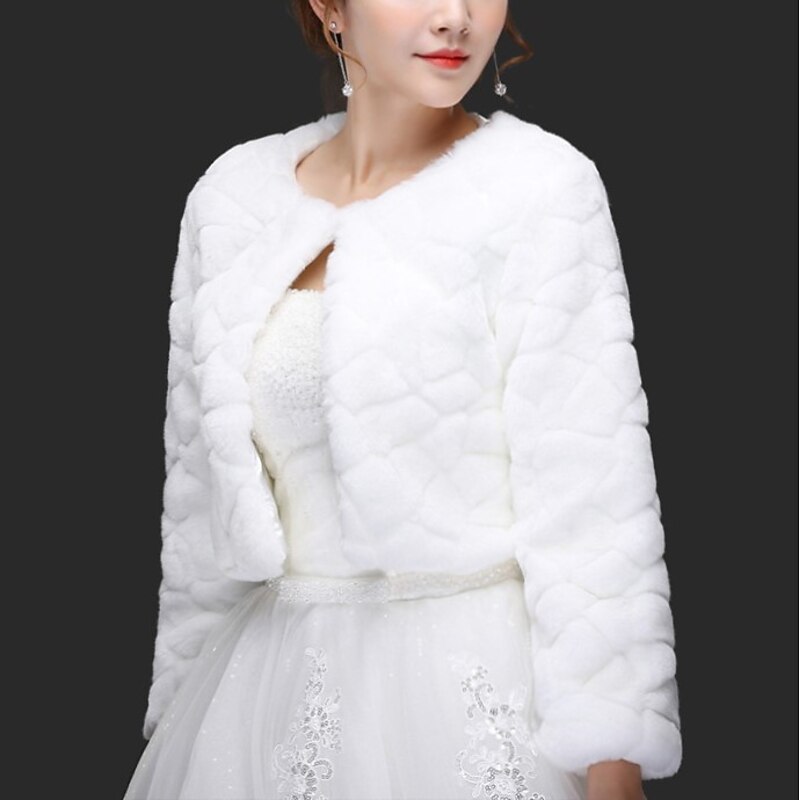 Long Sleeve Shrugs Faux Fur Wedding / Party / Evening Women's Wrap With Solid2