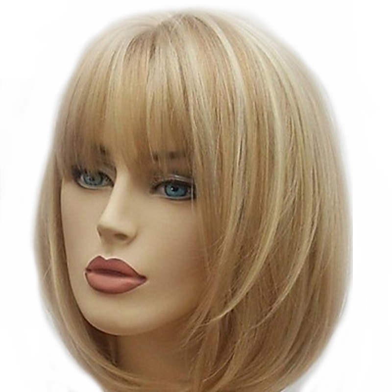 Synthetic Wig Hathaway Middle Part Wig Blonde Short Curly Golden Blonde Synthetic Hair 12 inch Women Natural Daily Party Wig Halloween Wigs3