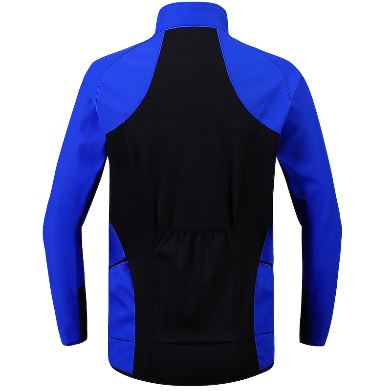 Men's Women's Cycling Jacket Patchwork Long Sleeve Bike Jacket Windbreaker Top with 3 Rear Pockets Mountain Bike MTB Road Bike Cycling Thermal Warm Fleece Lining Windproof Quick Dry Sports Blue Green2