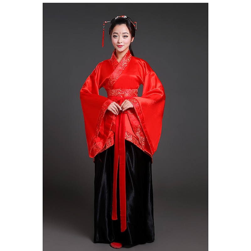 Women's Girls' Hanfu Antique Outfits Classic Style Classic & Timeless Elegant & Luxurious Chinese Style Chinese Red High Quality Hanfu Chinese Palace Style Costume2