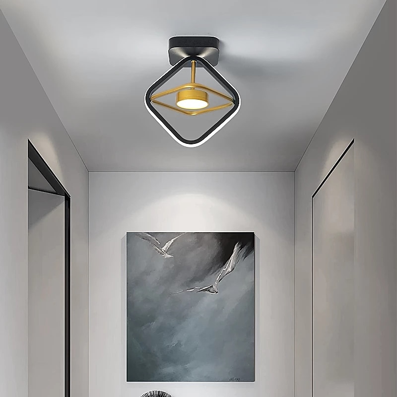 24cm LED Ceiling Light Modern Nordic Round Square Geometric Shapes Porch Light Corridor Aisle Flush Mount Lights Metal Painted Finishes LED Modern 220-240V4