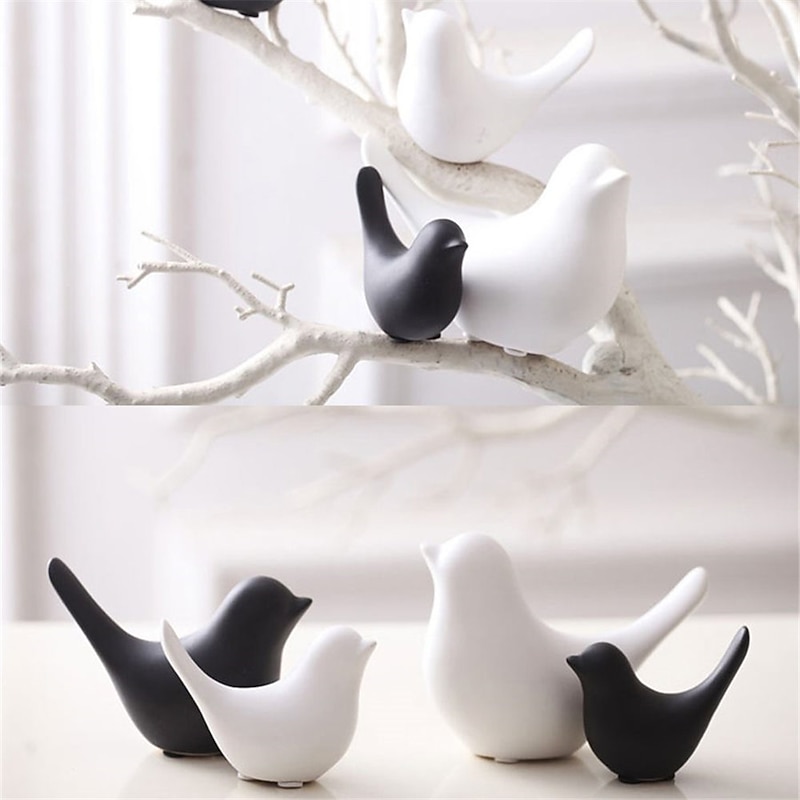 1pc Ceramic Bird Small Animal Statues Home Decor Modern Style Decorative Ornaments for Living Room, Bedroom, Office Desktop, Cabinets2