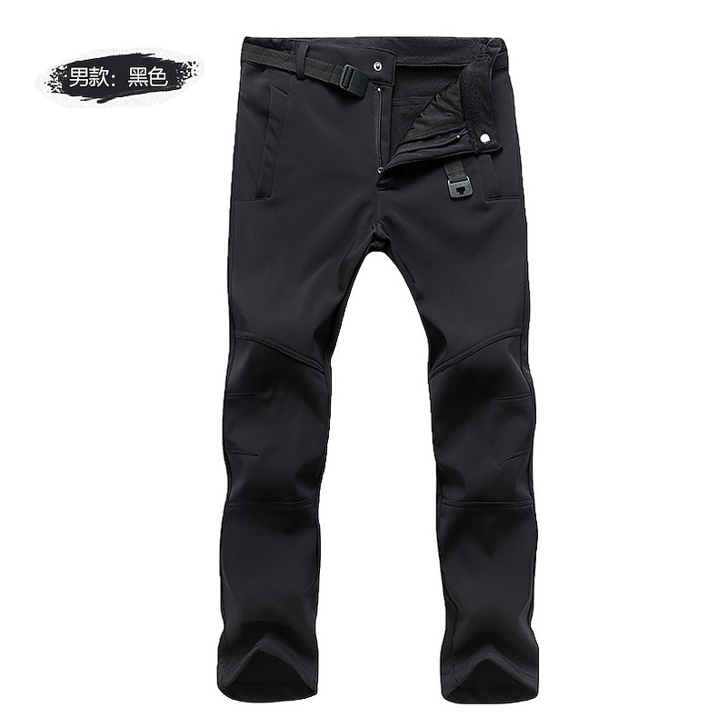 men's soft shell fleece climbing trousers water-repellent and windproof quick dry outdoor sports trousers4