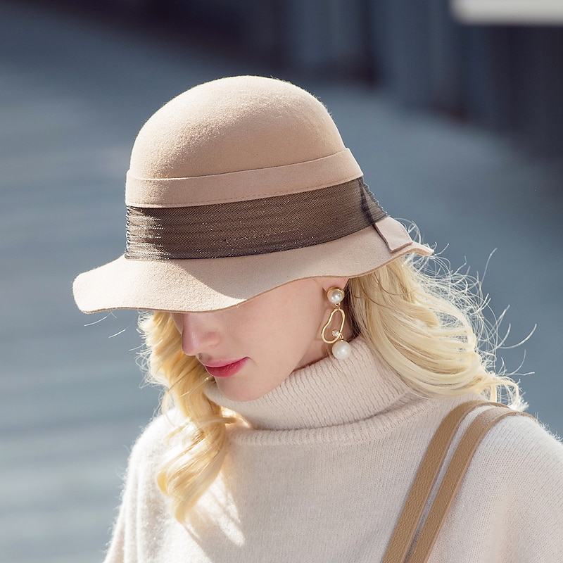 Headwear Casual Daily 100% Wool Hats with Lace 1PC Casual / Daily Wear Headpiece2